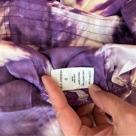 NWT ULLA JOHNSON Purple Emery Dress Cassis Blur 100% Silk Size 0 - Picture 7 of 10